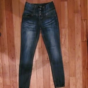 High waisted skinny jeans